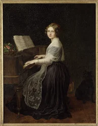Sopraano Jenny Lindin (1820-1887) muotokuva, Asher, Louis (1804-1878). Öljy kankaalle