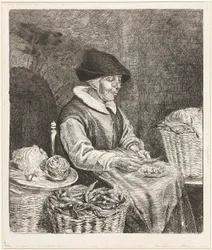 Coclers, L B, Vanha nainen kastamassa papuja (1780, Rijksmuseum Amsterdam).