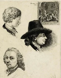 Coclers, L B, Tutkimusarkki, jossa on Louis Bernard Coclersin ja hänen perheensä muotokuvia (Rijksmuseum).