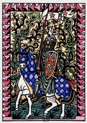 Chevalier - in "" Jean Renardin kertomat Frenen ja Galeranin rakkaudet, 1100-luvun löytö, Andre Maryn muokkaus, ill. de kaiverrus sur bois, kirjoittanut Louis Bouquet, toim. Jonquieres, Pariisi