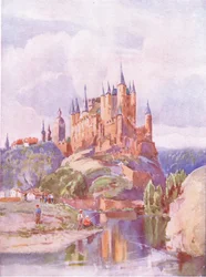Alcazar, Segonia, Hutchinson & Sonin julkaisemasta Hutchinsons Picturesque Europe -teoksesta, n. 1930.