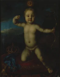 Muotokuva Venäjän Tsarevitš Peter Petrovitshista 1715-1719 Cupidona