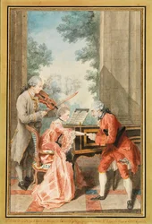 Mademoiselle Delong de Genève, Monsieur Philippe ja Monsieur de Texier (akvarelli)
