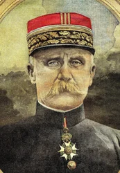 Ensimmäinen maailmansota: kenraali Petainin (1856-1951) muotokuva armeijan komentajana Verdunissa vuonna 1916. 1900-luvun kuvitus