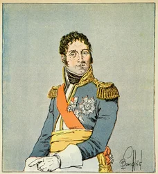 Kuvitus Bombled Louisista (1862-1927) kreivi Emmanuel de Las Casesin (1766-1842) kirjasta "Saint Helenen muistomerkki": Rivolin herttuan ja Esslingin prinssin Andre Massenan (1758-1817) muotokuva, yksityiskokoelma.