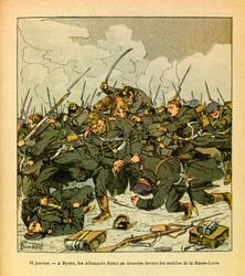 Eugene Sergeantin itäinen armeija, joka tunnetaan nimellä Grenest, kuvannut Louis Bombled (1862-1927) (Ranskan ja Saksan sota; kampanja 1870 -1871): 18. tammikuuta