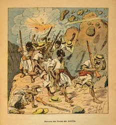 Madagaskarin sota - Henri Galli dit Galllichetin (1854-1922) ranskalaisten tutkimusretkien anekdoottinen historia vuosina 1885-1895, kuvittanut Louis Bombled (1862-1927): Yksityiskokoelma