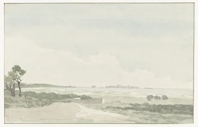 Vergezicht met de Stad Gallipoli Etäinen näkymä Gallipolin kaupunkiin (otsikko esineessä) Matkat Italiassa, Sisiliassa ja Maltassa - 1778 (sarjan nimi)