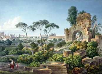 Näkymä Esquilinuksen kukkulalta Roomassa, noin 1800