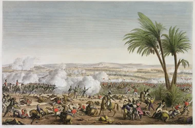 Heliopoliksen taistelu, 29 Ventose, vuosi 8 (20. maaliskuuta 1800), kaiverrus Edme Bovinet (1767-1832) (akvatinta)
