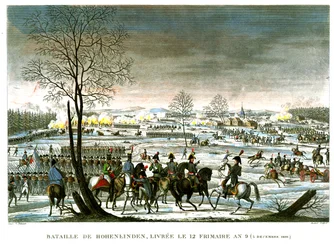 Hohenlindenin taistelu, 12 Frimaire, vuosi 9 (3. joulukuuta 1800), kaiverrus Edme Bovinet (1767-1832) (akvatinta)