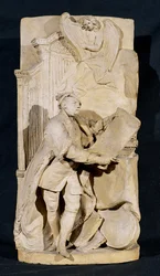 Malli George Frederick Händelin (1685-1759) muistomerkkiä varten Westminster Abbeyssa, noin 1760 (terrakotta).