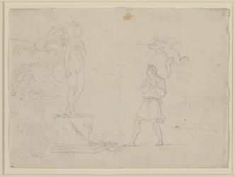 Tutkimus Pygmalionille ja Galatealle, n. 1797 (liitu paperille)