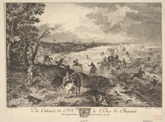 Ryöstö tiellä maalauksen jälkeen Duc de Choiseulin kokoelmassa, 1771.