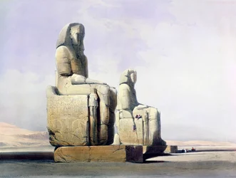 Yksityiskohta Memnonin kolossista, Thebes, Egypti, 4. joulukuuta 1838 1846