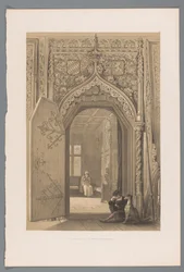 Ovi ruhtinashuoneeseen Hohensalzburgissa Entrée de la salle des Princes a Hohensaltzbourg (otsikko esineessä)