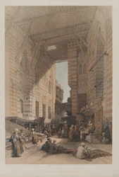 Egypti ja Nubia, osa III: Silkkikauppiaiden basaari, Kairo, 1848.