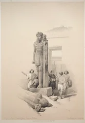 Egypti ja Nubia: Osa II - nro 7, Colossi at Wady Saboua, 1838.