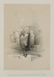 Egypti ja Nubia, osa II: Osa pylväiden salista Karnakissa, Thebes, 1847.