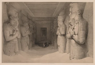 Egypti ja Nubia: Osa I - nro 14, Aboo Simbel -temppelin sisustus, 1836.