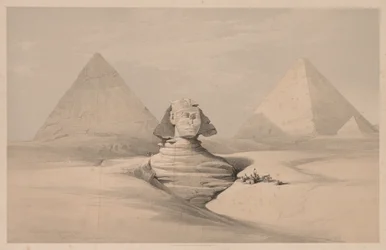 Egypti ja Nubia: osa I - nro 18, Suuri sfinksi, Gizehin pyramidit, edestä