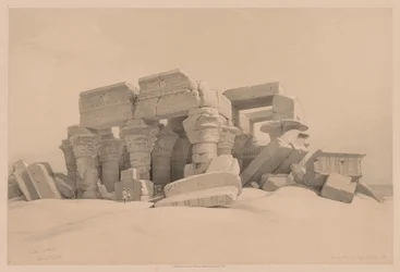 Egypti ja Nubia: Osa I - nro 1, nro 2, Kom Ombon temppelin portikon jäännökset, 1838.
