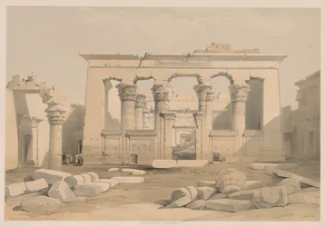 Egypti ja Nubia: I osa - nro 28, Kalabshin temppelin portico, 1838.