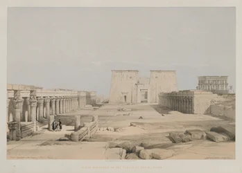 Egypti ja Nubia, osa I: Grand Approach to the Temple of Philae, Nubia, 1847.