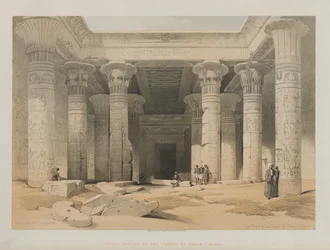 Egypti ja Nubia, osa I: Grand Portico of the Temple of Philae, Nubia, 1847.