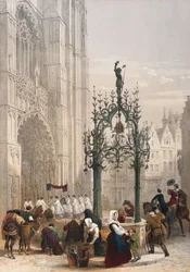 Quentin Matsysin kaivo, Antwerpen, sivu 1 Haghen luonnosportfoliosta: Belgia, Saksa, n. 1845-55