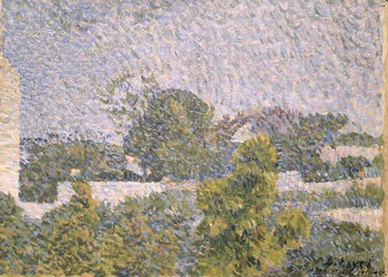 Maisema (enkaustinen(?) kerrokselliselle pahville)