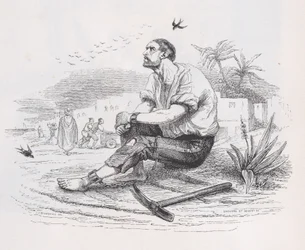 Pääskyset teoksesta The Complete Works of Béranger, 1836. Tekijät: Louis-Henri Brevière, Cesar-Auguste Hebert.