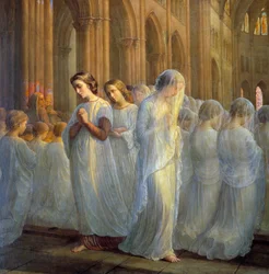 Sielun runo; Ensimmäinen ehtoollinen. Anne François Louis Janmot’n (1814-1892) maalaus
