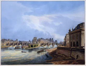 Näkymä Pont Neufille - ""Pariisissa vuonna 1837", kirjoittanut Arnout