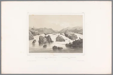 Lohen kalastajat Kassajoella Hallandissa Pêche du saumon dans la rivière de Kassa à Halland / Laxefiskeriet i Kassaelven, Halland (otsikko esineessä) Kasvot Skandinaviassa (sarjan nimi) Vues du Nord. Mokka (sarjan nimi)