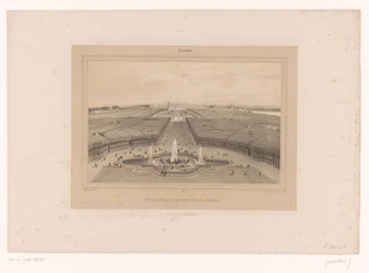 Näkymä Versaillesin puutarhaan Vue generale du Parc et du Château (otsikko esineessä) Kasvot Pariisissa ja sen ympäristössä (sarjan nimi) Versailles (sarjan nimi esineellä)