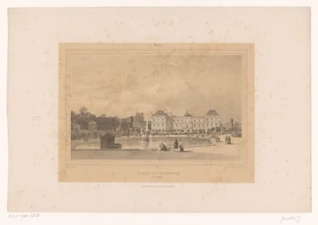 Näkymä Luxemburgin palatsille Jardin du Luxembourgista Palais du Luxembourg, Côté du Jardin (otsikko esineessä) Gezichten in en om Paris (sarjan nimi) Paris (sarjan nimi esineellä)