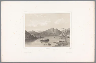 Näkymä Norsjø-järvelle Telemarkissa Le lac du Nord à Tellemarken / Nordsjóen i Tellemarken (otsikko esineessä) Kasvot Skandinaviassa (sarjan nimi) Vues du Nord. Norvege (sarjan nimi)