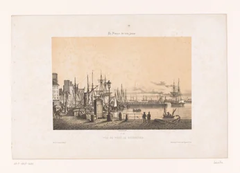 Näkymä Cherbourgin satamasta Vue du port de Cherbourg (otsikko esineessä) Contemporary France (sarjan nimi) La France de nos jours (sarjan nimi esineellä)