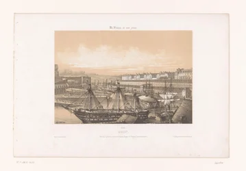 Näkymä Arsenalille Brestin satamassa brest. Vue des Corderies hautes et basses, Bagne ja Hôpital Clermontonnerre (otsikko esineessä) Contemporary France (sarjan nimi) La France de nos jours (sarjan nimi esineellä)