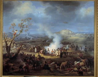 Bivouac de Napoleon I Austerlitzin taistelun aattona 1. joulukuuta 1805. Louis Francois Lejeunen (1775-1848) maalaus