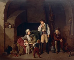 Perhekohtaus, kirjoittanut Louis Leopold Boilly (1761-1845)