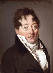 Muotokuva Alexandre Balthazar Laurent Grimod de la Reyniere (1758-1837), kirjoittanut Boilly, Louis-Leopold (Louis Leopold) (1761-1845), - Öljy kankaalle, 22x17 - Musee Marmottan Monet, Pariisi