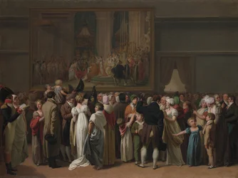 Davidin Kruunajaisten julkinen esittely Louvressa, 1810.