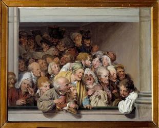 Une loge, le jour du spectacle gratuit Peinture de Louis Leopold Boilly (1761-1845) 1830 su. 0,33x0,41 m Versailles, museo Lambinet - Teatterilaatikko, ilmaisen esityksen päivä. Louis Leopold Boillyn (1761-1845) maalaus