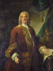 Charles-Francois-Paul Lenormant Tournehem (1684 - 1751), kuninkaallisten rakennusten johtaja, n. 1750 (öljy kankaalle)