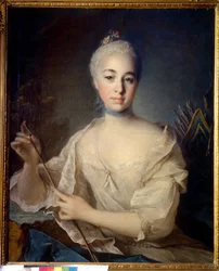 Kreivitär Anna Vorontsovan (1743-1769) muotokuva (kreivitär A. Vorontsovan muotokuva). Louis Tocquen (1696-1772) maalaus, öljy kankaalle, noin 1758. Ranskalainen taide