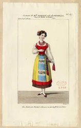 Miss Noblet Fenellana. Pukusuunnittelu oopperaan La muette de Portici, 1828.