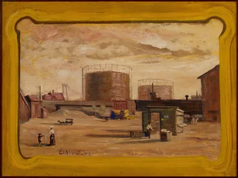 Kaasusäiliöt End of 23rd Streetissä, New Yorkissa, 1909.