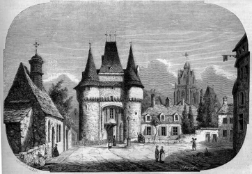 Arkkitehtuuri: näkymä Saint Julienin portille (1460-1483), Taustalla näkymä goottilaiseen Notre Dame des Marais